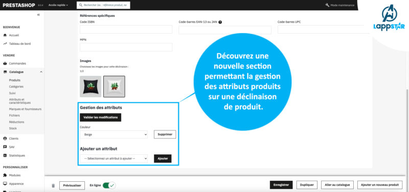 Prestashop : Gestion des attributs de déclinaisons de produits 2